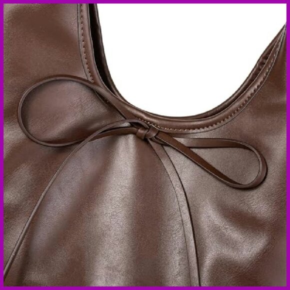 Large Capacity Vintage French Bow Tote Bag Hobo Shoulder Purse Satchel - Picture 6 of 8